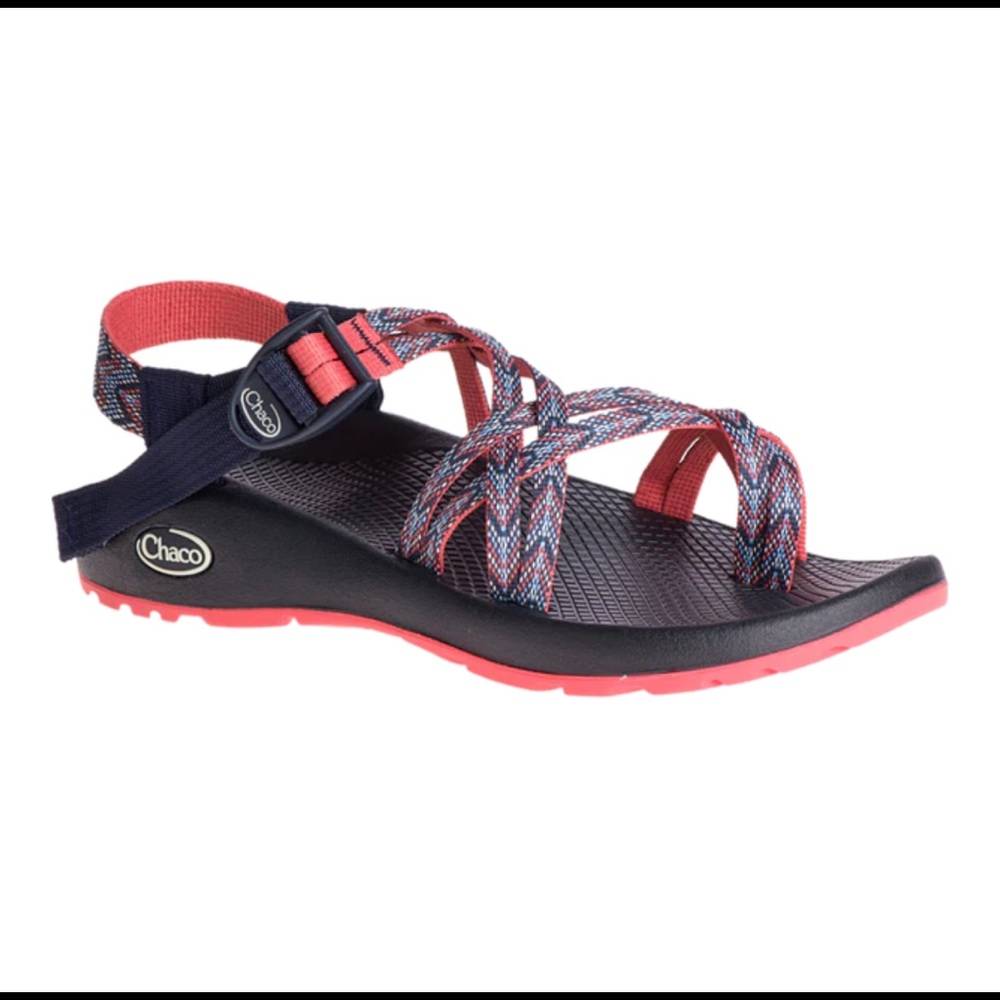 Chaco Women's ZX/2 Classic pink and navy toe loop double strap size 7